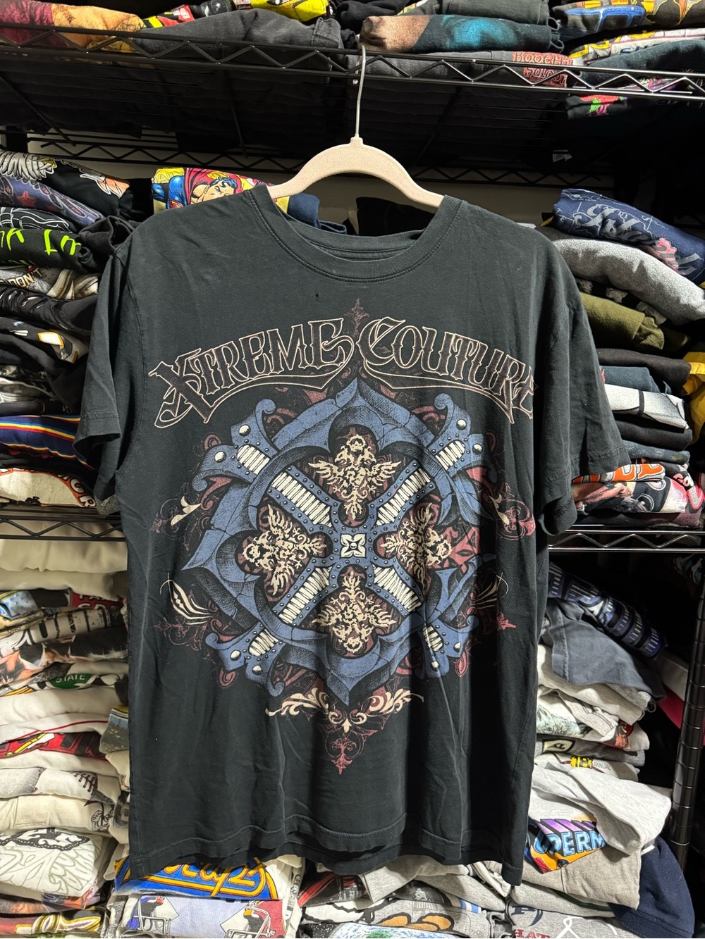 Y2K Xtreme Couture Michael Bisping MMA Grunge Shirt Size Large